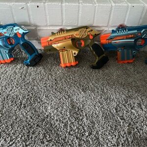 Three Nerf Laser guns